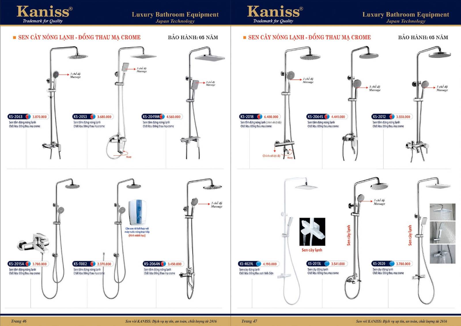 Bảng giá và Catalogue Thiết bị vệ sinh KANISS mới nhất 2025 /Page 24